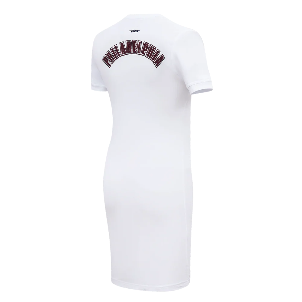 MLB PHILADELPHIA PHILLIES RETRO CLASSIC WOMEN'S BODYCON DRESS (WHITE) - Image 4