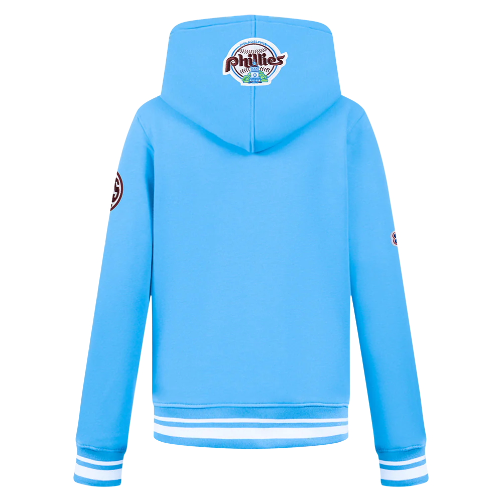 MLB PHILADELPHIA PHILLIES RETRO CLASSIC BIG BOYS RIB FLEECE PULLOVER HOODIE (UNIVERSITY BLUE) - Image 5