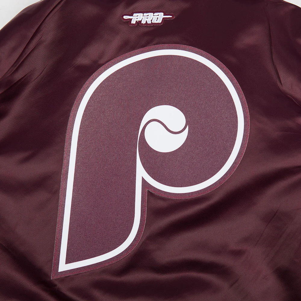 MLB PHILADELPHIA PHILLIES CLASSIC BIG BOYS SATIN JACKET (WINE) - Image 7