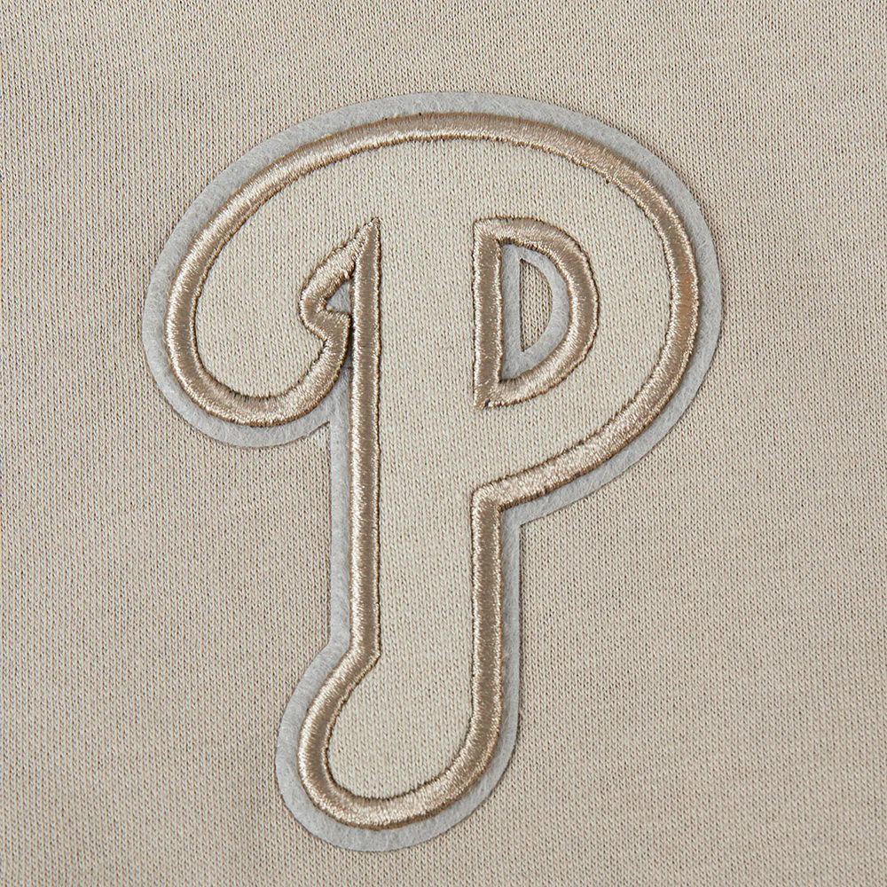 MLB PHILADELPHIA PHILLIES NEUTRAL BIG GIRLS FLEECE PO HOODIE (TAUPE) - Image 5