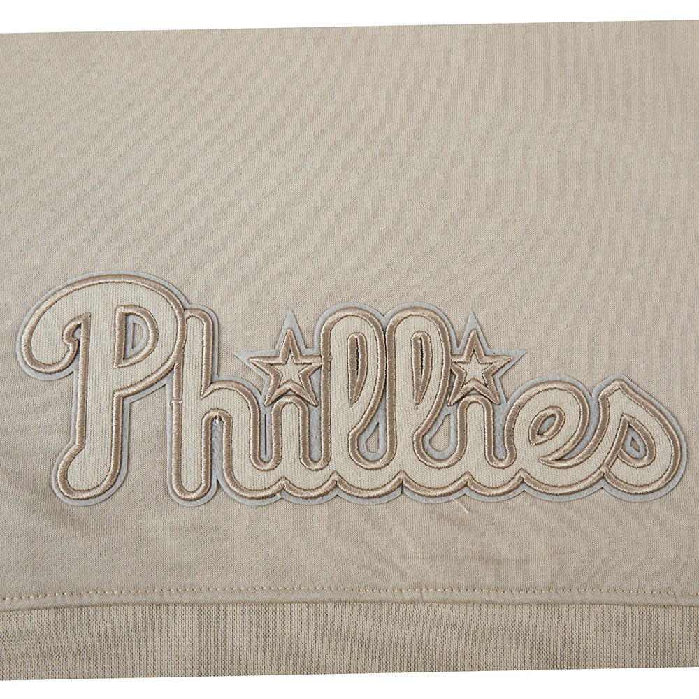 MLB PHILADELPHIA PHILLIES NEUTRAL BIG GIRLS FLEECE PO HOODIE (TAUPE) - Image 6