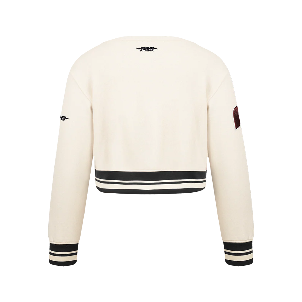 MLB PHILADELPHIA PHILLIES RETRO CLASSIC BIG GIRLS RIB FLEECE CREWNECK (EGGSHELL/ BLACK) - Image 3