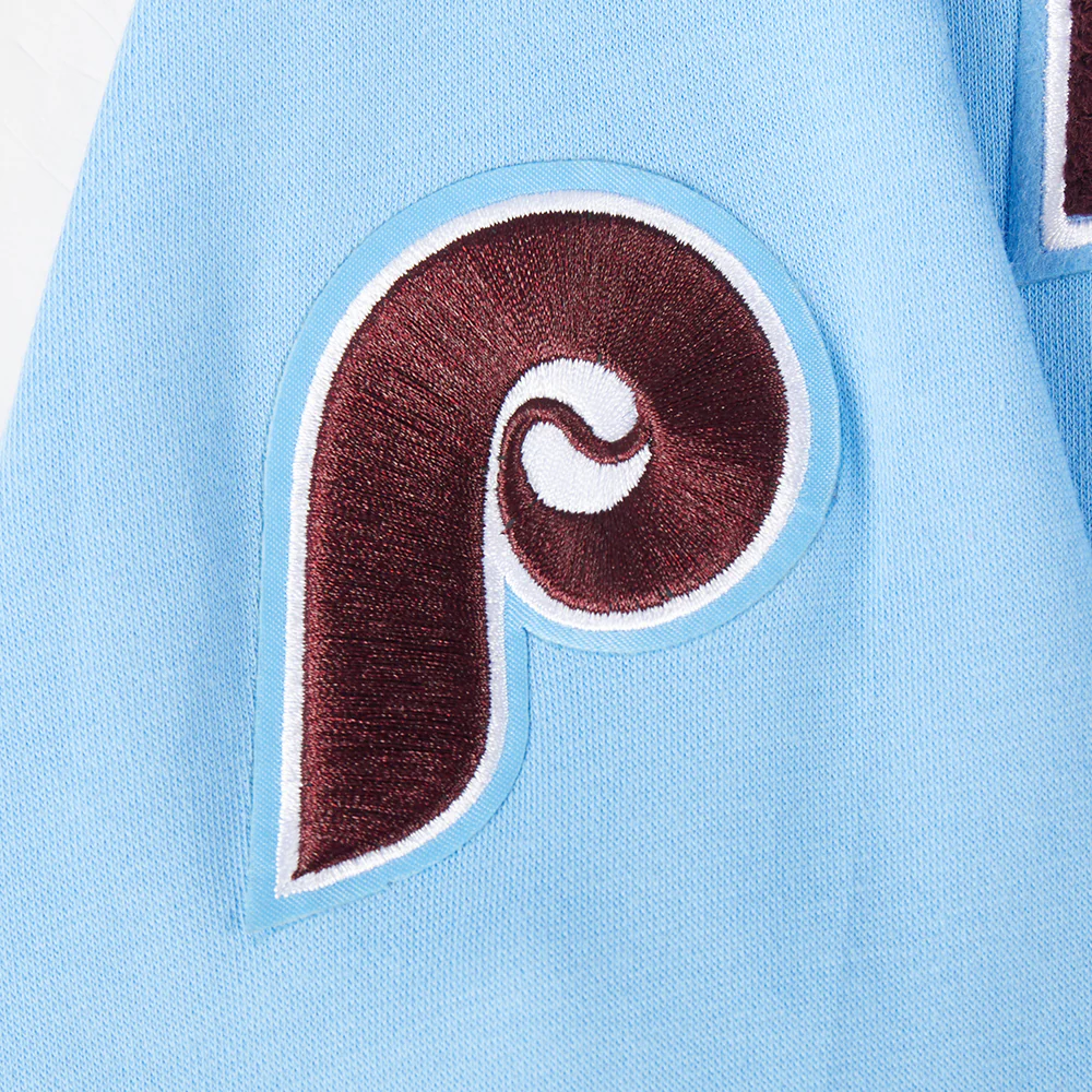 MLB PHILADELPHIA PHILLIES RETRO CLASSIC BIG GIRLS RIB FLEECE CREWNECK (UNIVERSITY BLUE) - Image 5