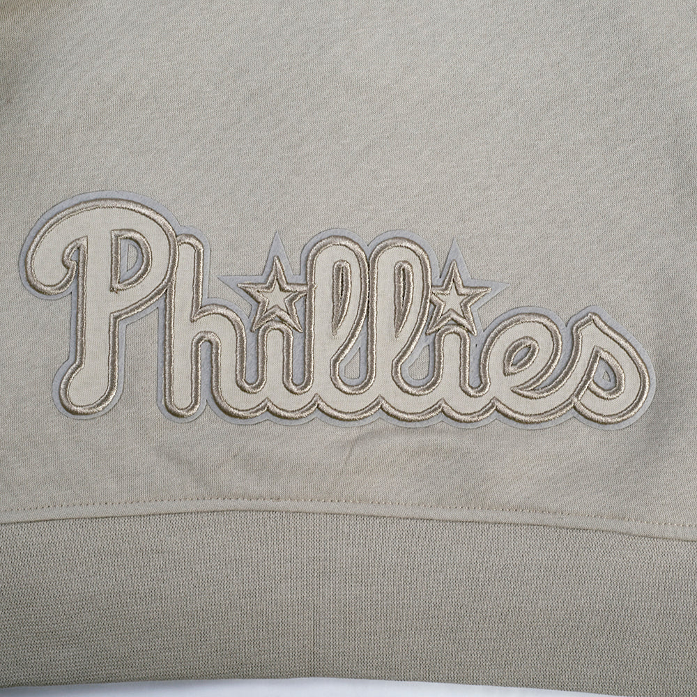 MLB PHILADELPHIA PHILLIES NEUTRAL BIG GIRL'S  FLEECE PO HOODIE (TAUPE) - Image 5