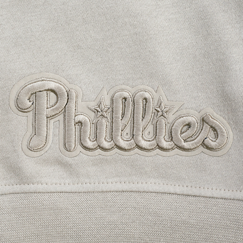 MLB PHILADELPHIA PHILLIES NEUTRAL BIG GIRL'S  FLEECE PO HOODIE (TAUPE) - Image 6