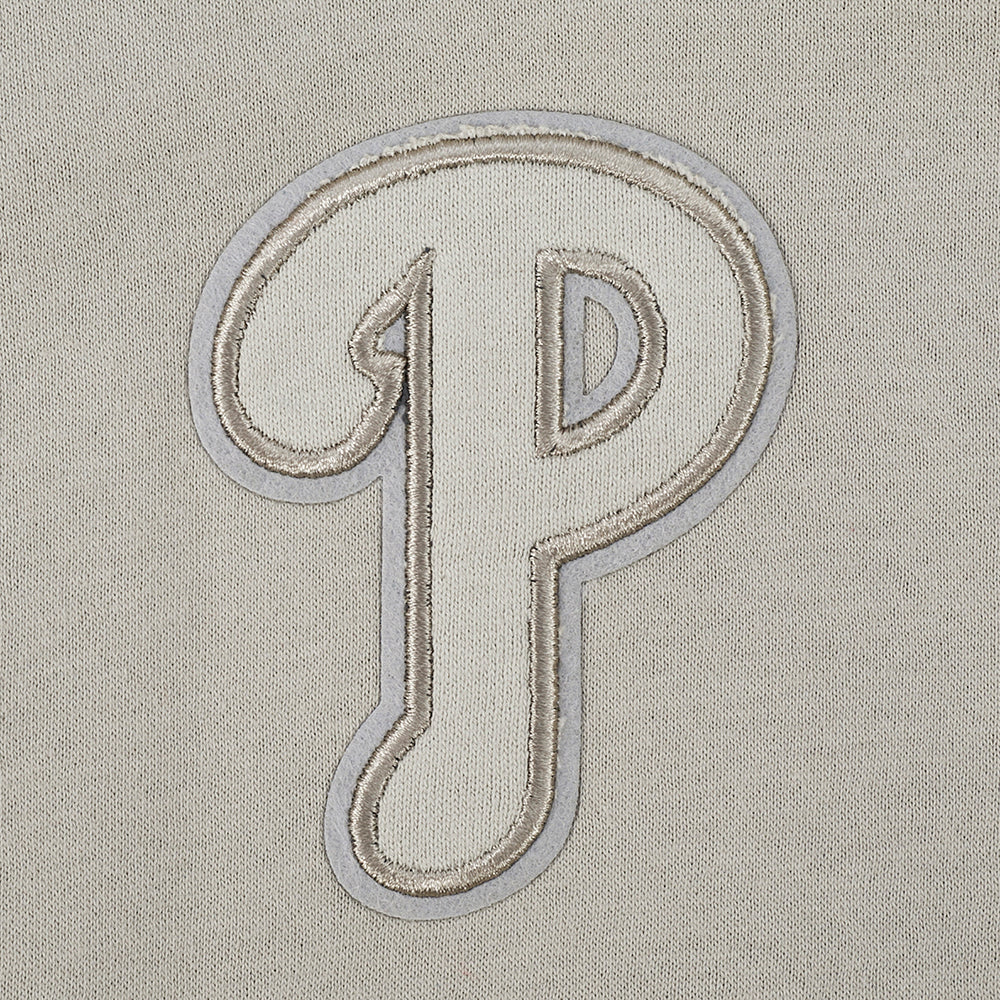 MLB PHILADELPHIA PHILLIES NEUTRAL BIG GIRL'S  FLEECE PO HOODIE (TAUPE) - Image 7