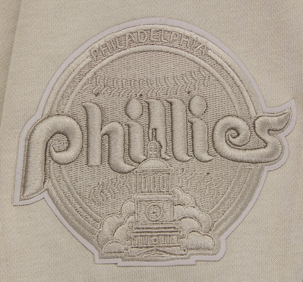 MLB PHILADELPHIA PHILLIES WINGSPAN WOMEN'S FLEECE CREWNECK (TAUPE) - Image 8