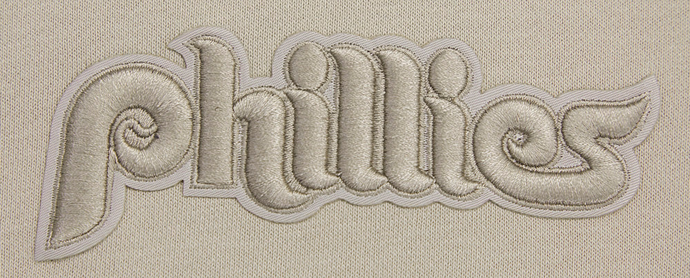 MLB PHILADELPHIA PHILLIES WINGSPAN WOMEN'S FLEECE CREWNECK (TAUPE) - Image 9