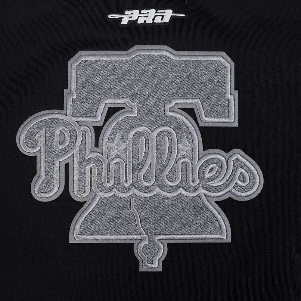MLB PHILADELPHIA PHILLIES REVERSE FRENCH TERRY WOMEN'S FLEECE CREWNECK (BLACK) - Image 12