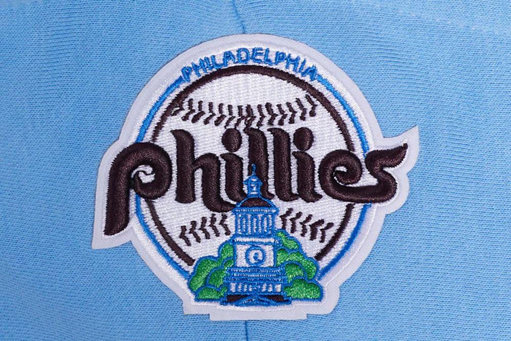 MLB PHILADELPHIA PHILLIES RETRO CLASSIC WOMEN'S CROPPED PULLOVER HOODIE (UNIVERSITY BLUE) - Image 7