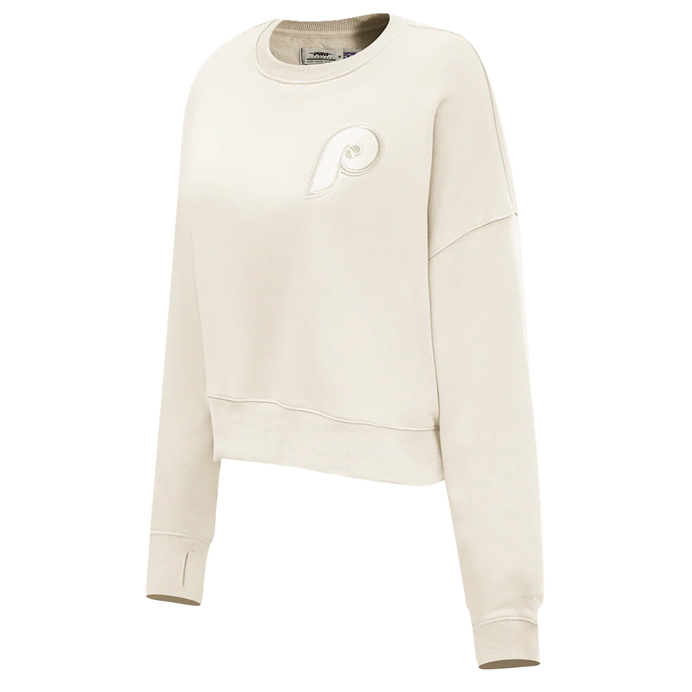 MLB PHILADELPHIA PHILLIES RETRO NEUTRAL WOMEN'S CREWNECK (EGGSHELL) - Image 2