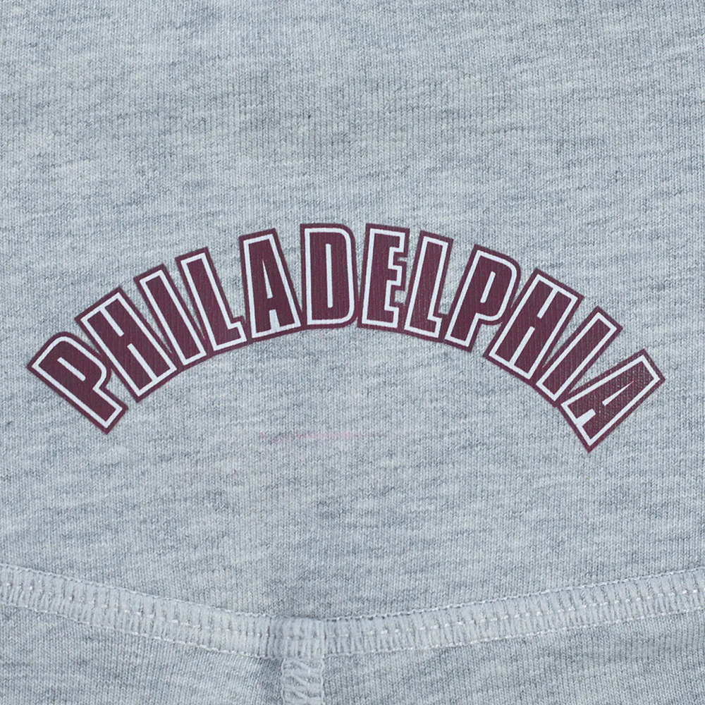 MLB PHILADELPHIA PHILLIES RETRO CLASSIC WOMEN'S COTTON BIKE SHORT (HEATHER GREY) - Image 6