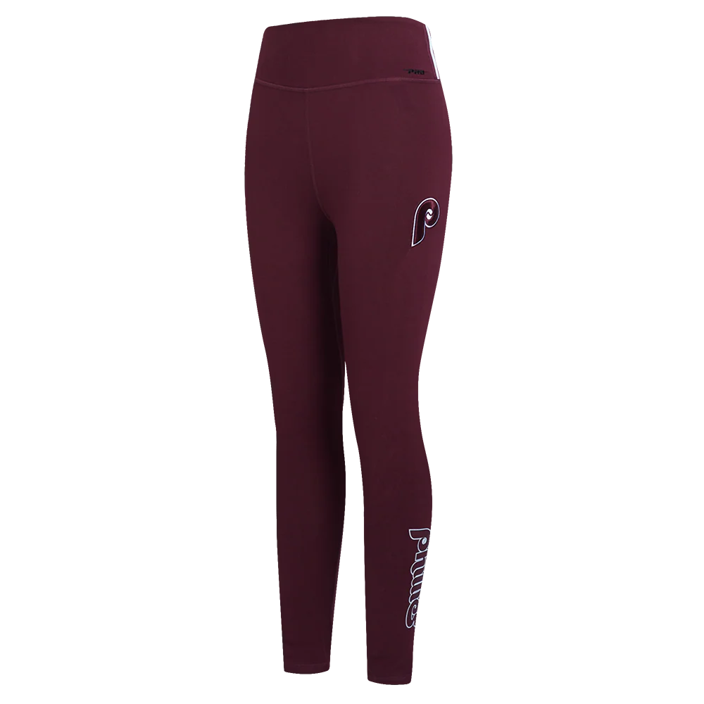 MLB PHILADELPHIA PHILLIES RETRO CLASSIC WOMEN'S JERSEY LEGGING (WINE)