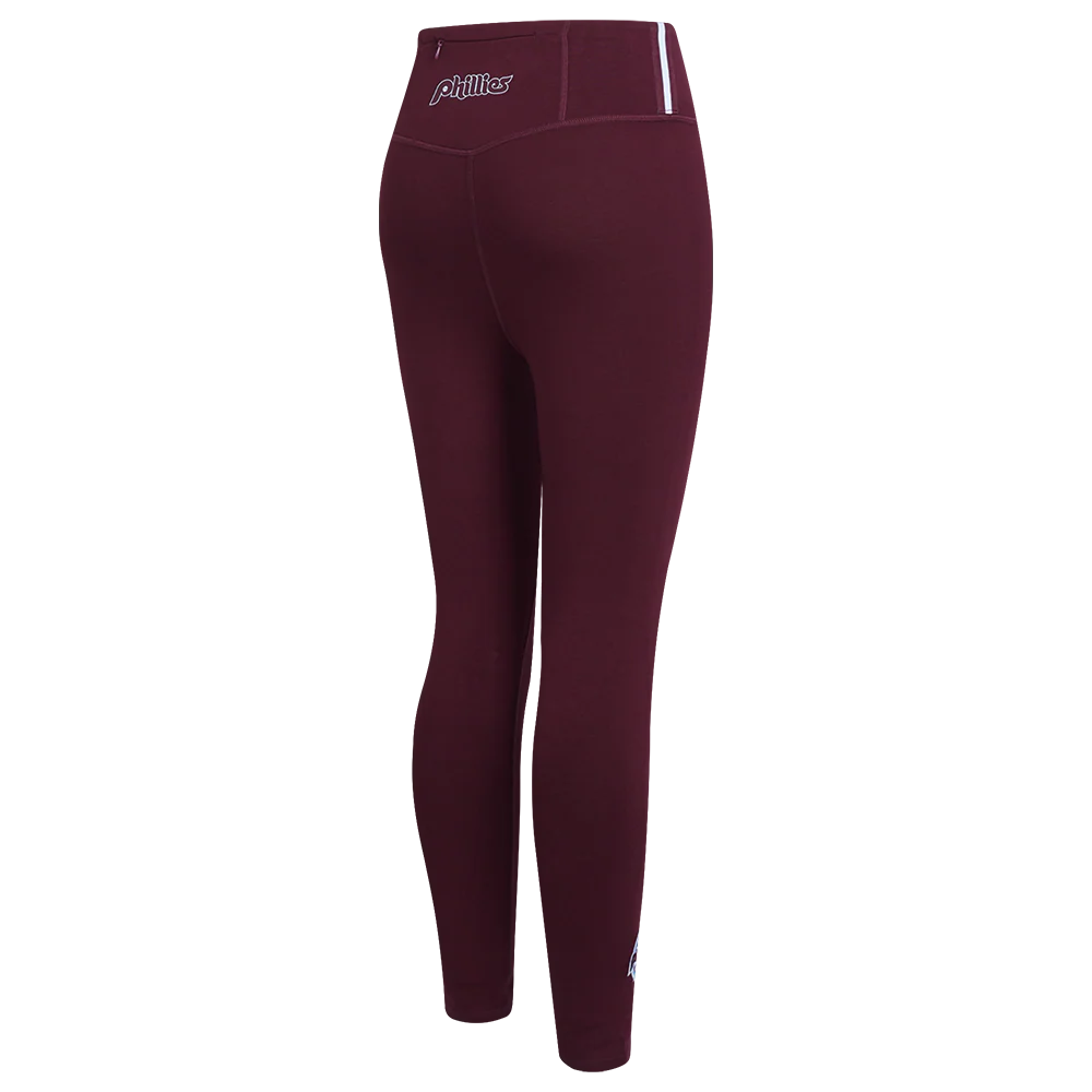 MLB PHILADELPHIA PHILLIES RETRO CLASSIC WOMEN'S JERSEY LEGGING (WINE) - Image 3