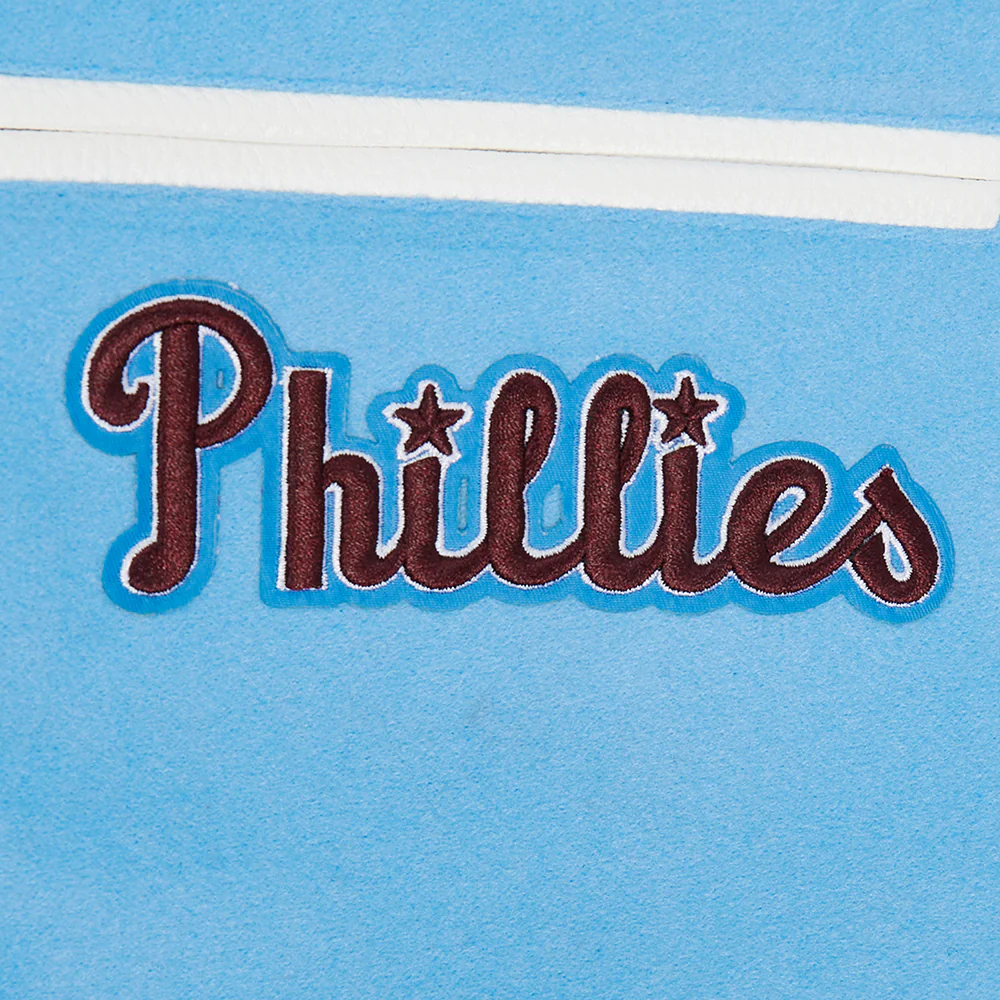 MLB PHILADELPHIA PHILLIES RETRO CLASSIC WOMEN'S RIB WOOL VARSITY JACKET (UNIVERSITY BLUE/WHITE) - Image 8