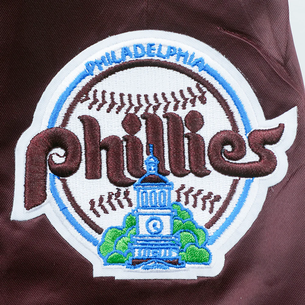 MLB PHILADELPHIA PHILLIES CLASSIC CHENILLE TODDLER BOY'S SATIN JACKET (WINE) - Image 6