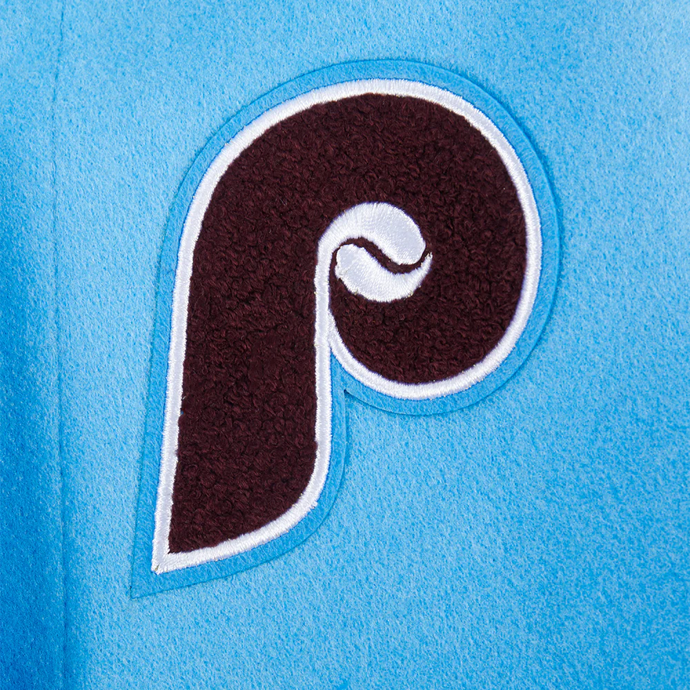 MLB PHILADELPHIA PHILLIES RETRO CLASSIC TODDLER BOYS RIB WOOL VARSITY JACK (UNIVERSITY BLUE/WHITE) - Image 9