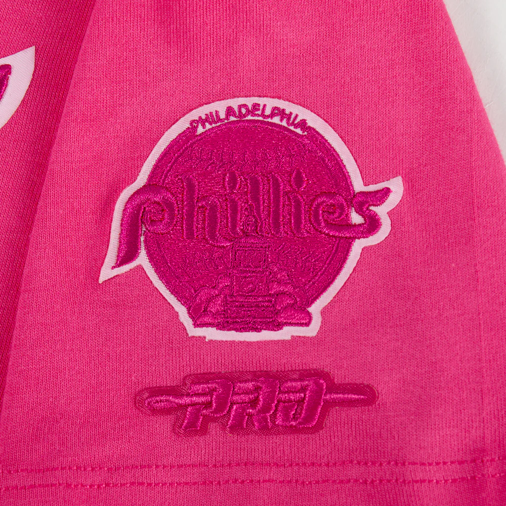MLB PHILADELPHIA PHILLIES TRIPLE PINK TODDLER GIRLS SHORT SLEEVE BOXY TOP (BEETROOT PURPLE) - Image 5