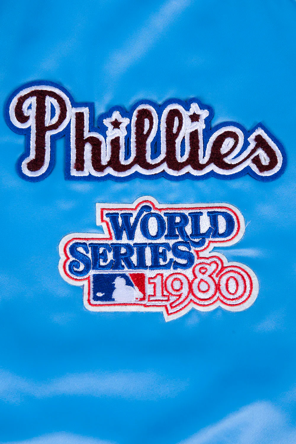 MLB PHILADELPHIA PHILLIES RETRO CLASSIC WOMEN'S RIB SATIN JACKET (UNIVERSITY BLUE) - Image 6