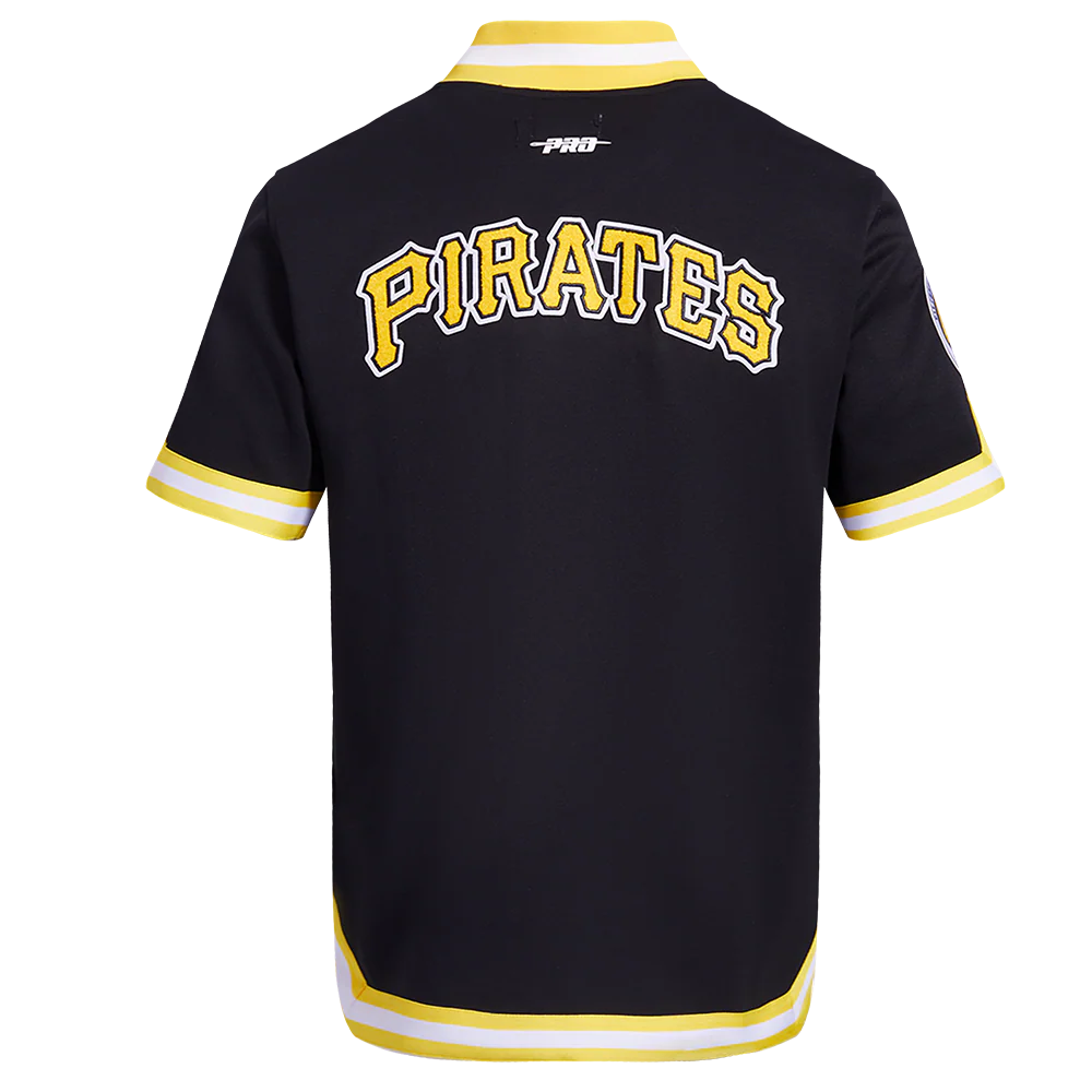 MLB PITTSBURGH PIRATES CLASSIC MEN'S WARM UP JACKET (BLACK/YELLOW) - Image 3