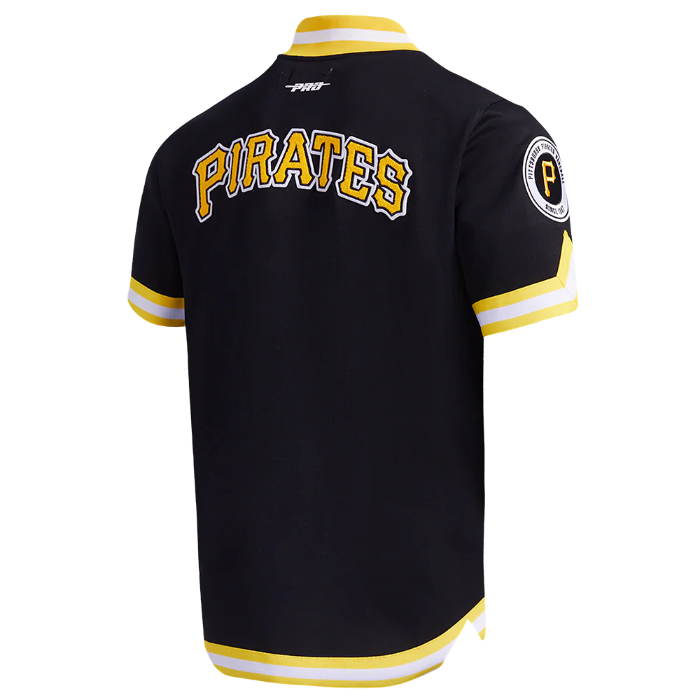 MLB PITTSBURGH PIRATES CLASSIC MEN'S WARM UP JACKET (BLACK/YELLOW) - Image 4