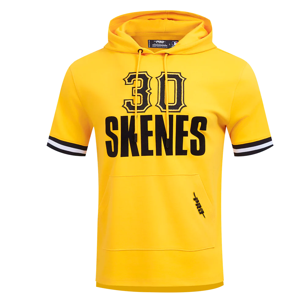 MLB PITTSBURGH PIRATES PAUL SKENES #30 CLASSIC MEN'S SHORT SLEEVE PULLOVER HOODIE (YELLOW/BLACK)