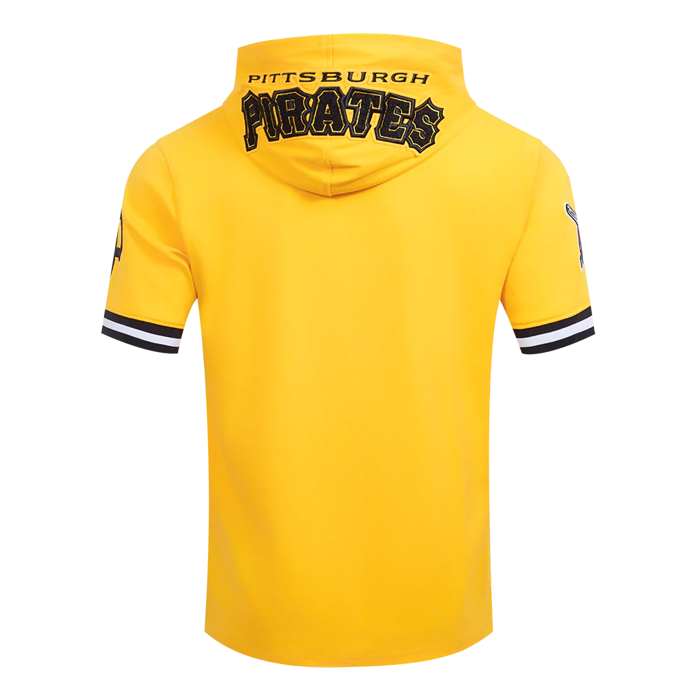 MLB PITTSBURGH PIRATES PAUL SKENES #30 CLASSIC MEN'S SHORT SLEEVE PULLOVER HOODIE (YELLOW/BLACK) - Image 4