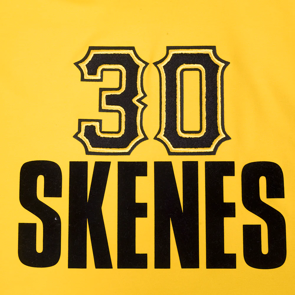 MLB PITTSBURGH PIRATES PAUL SKENES #30 CLASSIC MEN'S SHORT SLEEVE PULLOVER HOODIE (YELLOW/BLACK) - Image 5