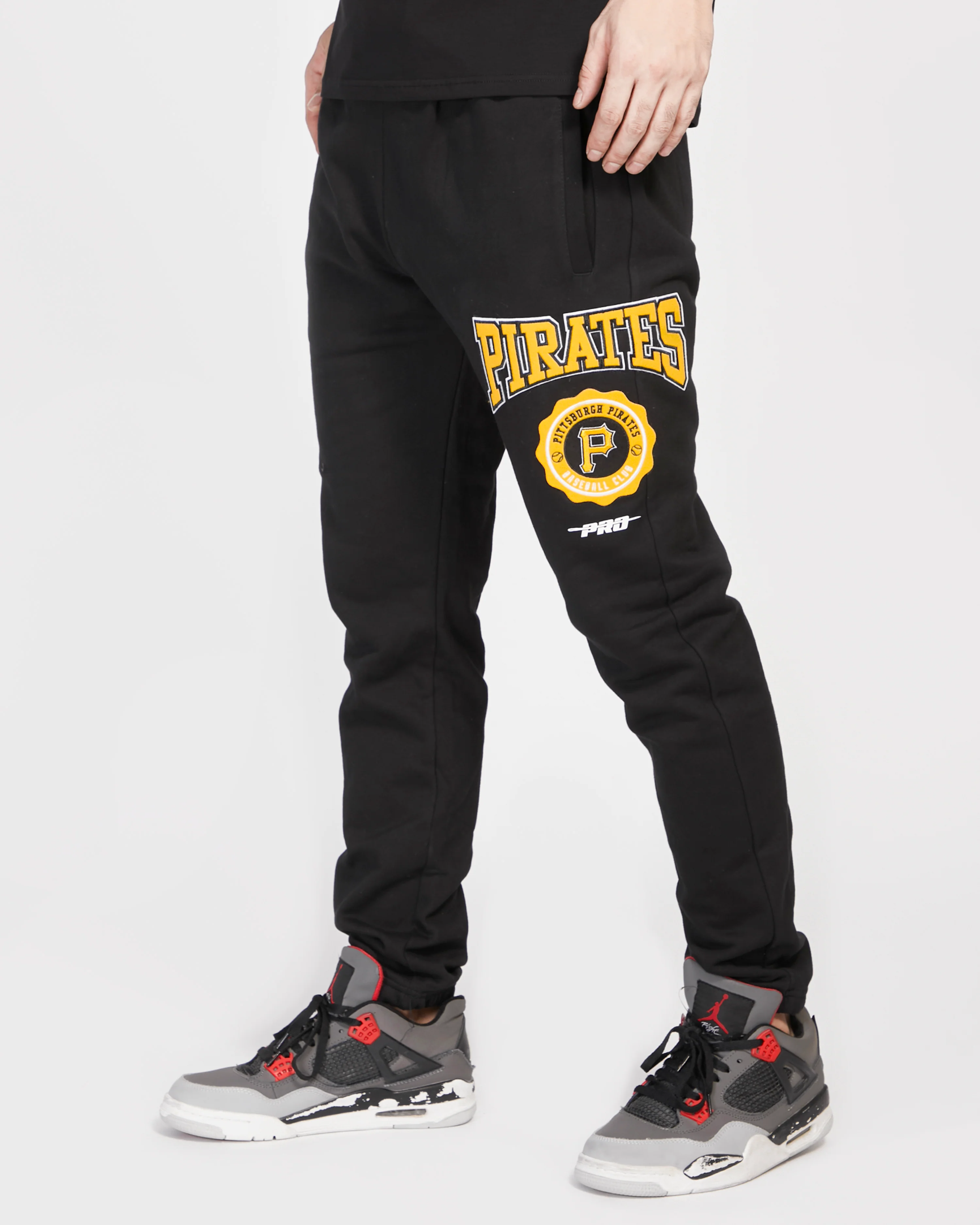 MLB PITTSBURGH PIRATES CREST EMBLEM RIB FLC SWEATPANT (BLACK/YELLOW)