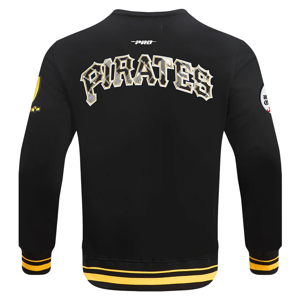 MLB PITTSBURGH PIRATES PRO PREP RIB FLEECE MEN'S CREWNECK (BLACK/YELLOW) - Image 3