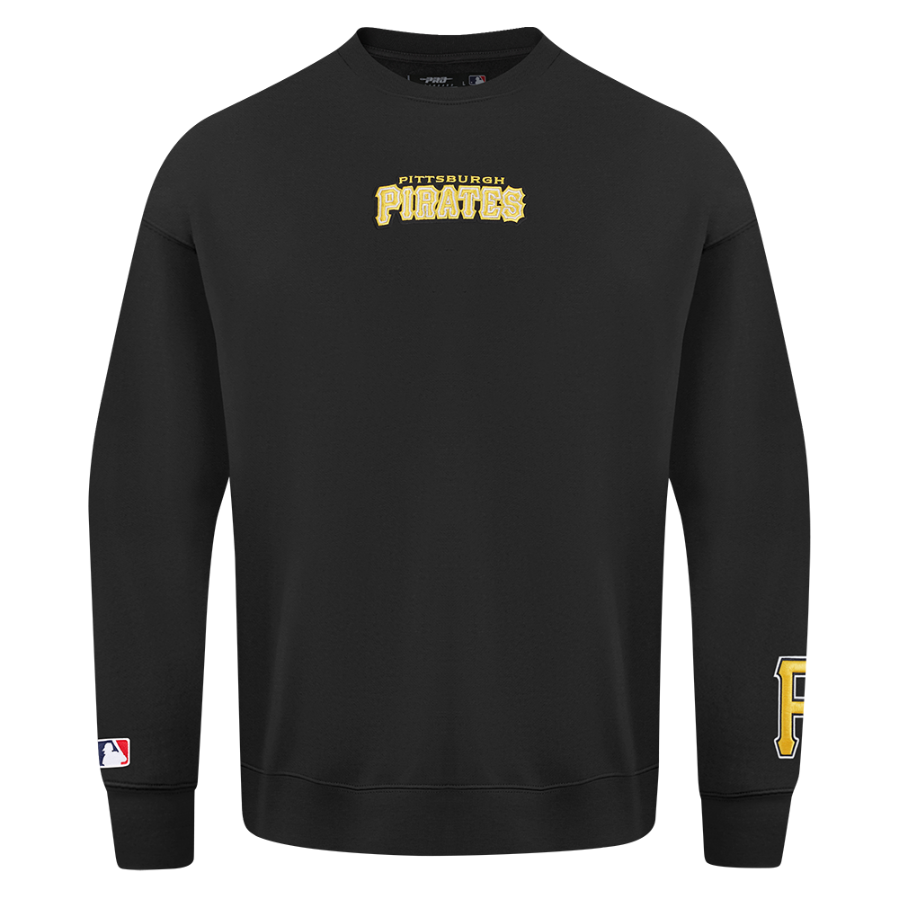 MLB PITTSBURGH PIRATES WINGSPAN MEN'S DROP SHOULDER FLEECE CREWNECK (BLACK) - Image 3
