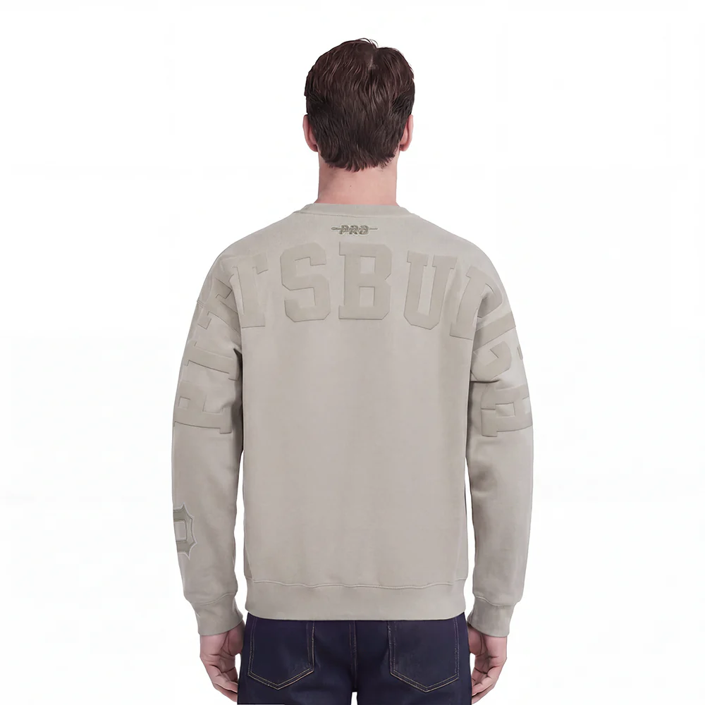 MLB PITTSBURGH PIRATES WINGSPAN MEN'S DROP SHOULDER FLEECE CREWNECK (TAUPE)