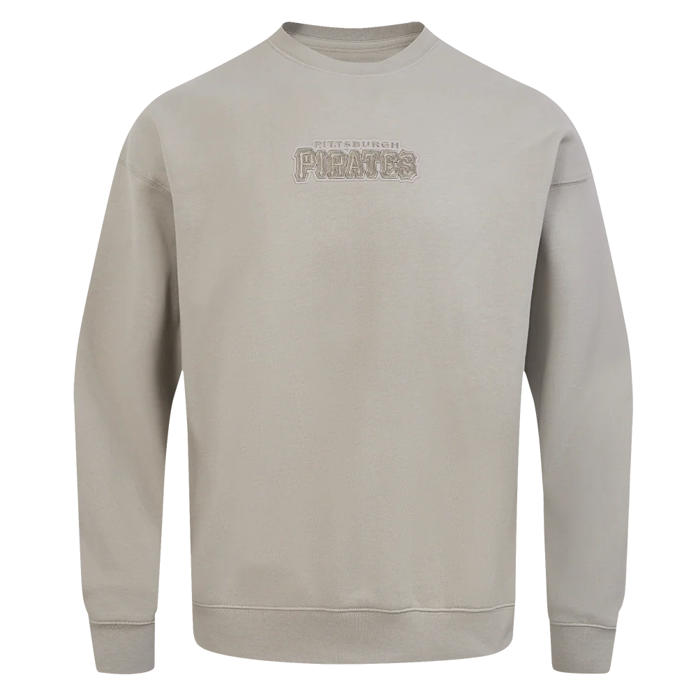 MLB PITTSBURGH PIRATES WINGSPAN MEN'S DROP SHOULDER FLEECE CREWNECK (TAUPE) - Image 3