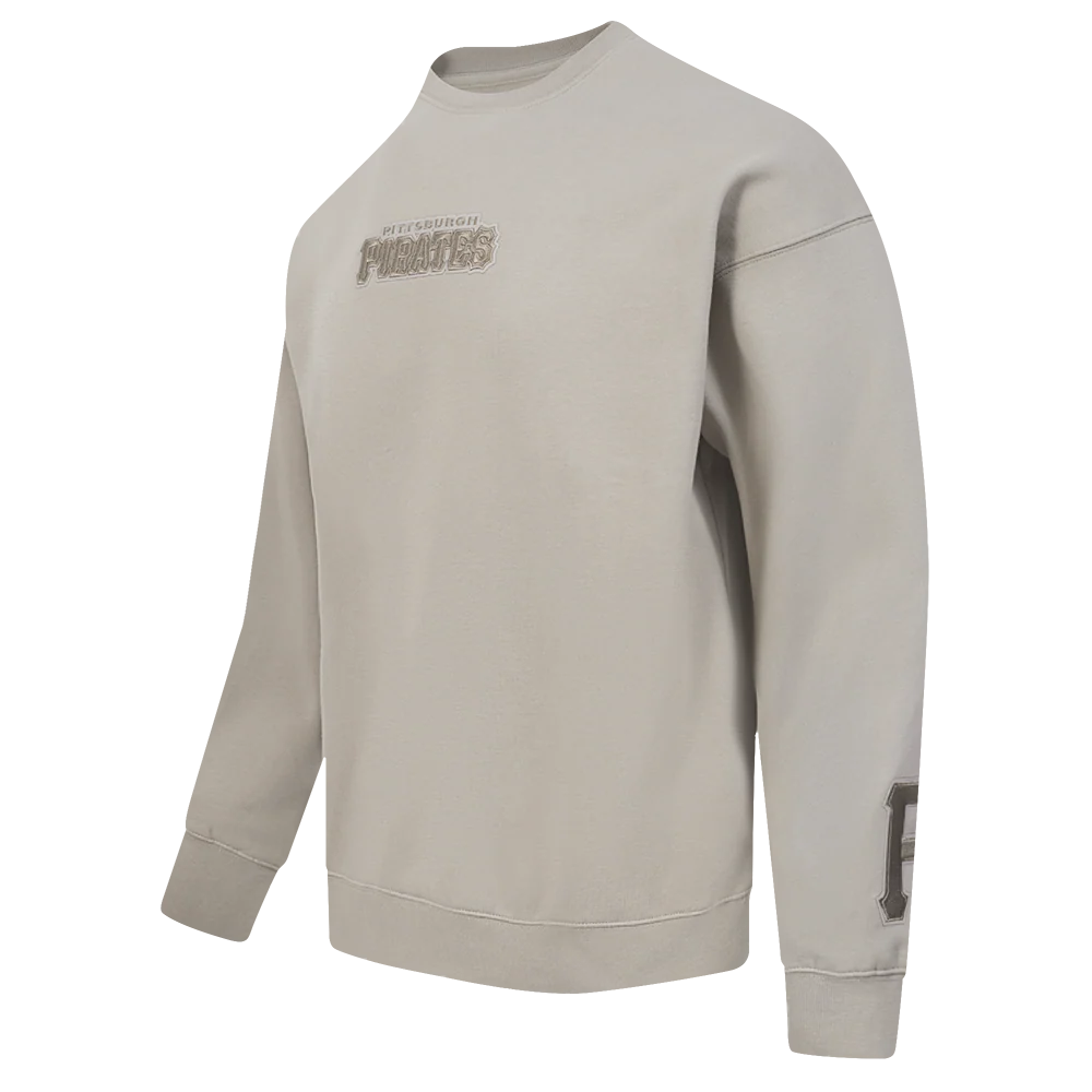 MLB PITTSBURGH PIRATES WINGSPAN MEN'S DROP SHOULDER FLEECE CREWNECK (TAUPE) - Image 4