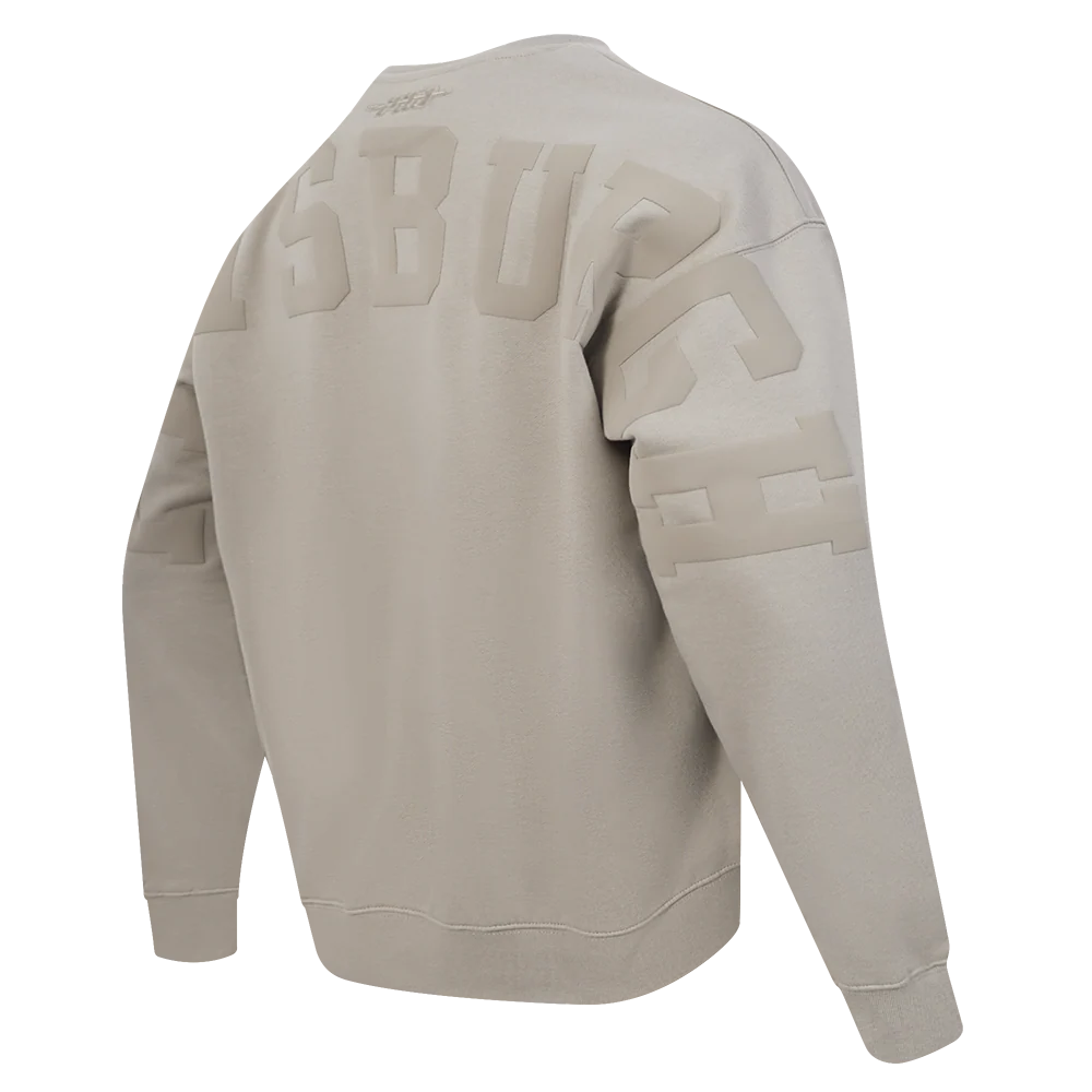 MLB PITTSBURGH PIRATES WINGSPAN MEN'S DROP SHOULDER FLEECE CREWNECK (TAUPE) - Image 6