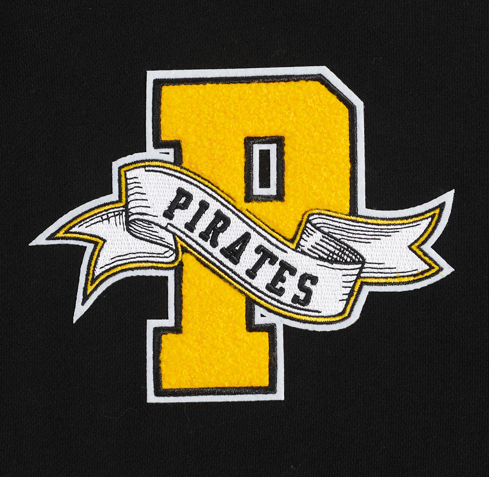 MLB PITTSBURGH PIRATES TEAM PENNANTS MEN'S RIB FLEECE PULLOVER HOODIE (BLACK/YELLOW) - Image 5