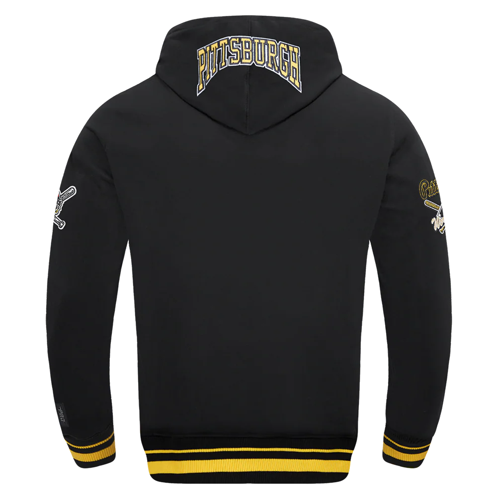 MLB PITTSBURGH PIRATES CREST EMBLEM MEN'S RIB PO HOODIE (BLACK/YELLOW) - Image 3
