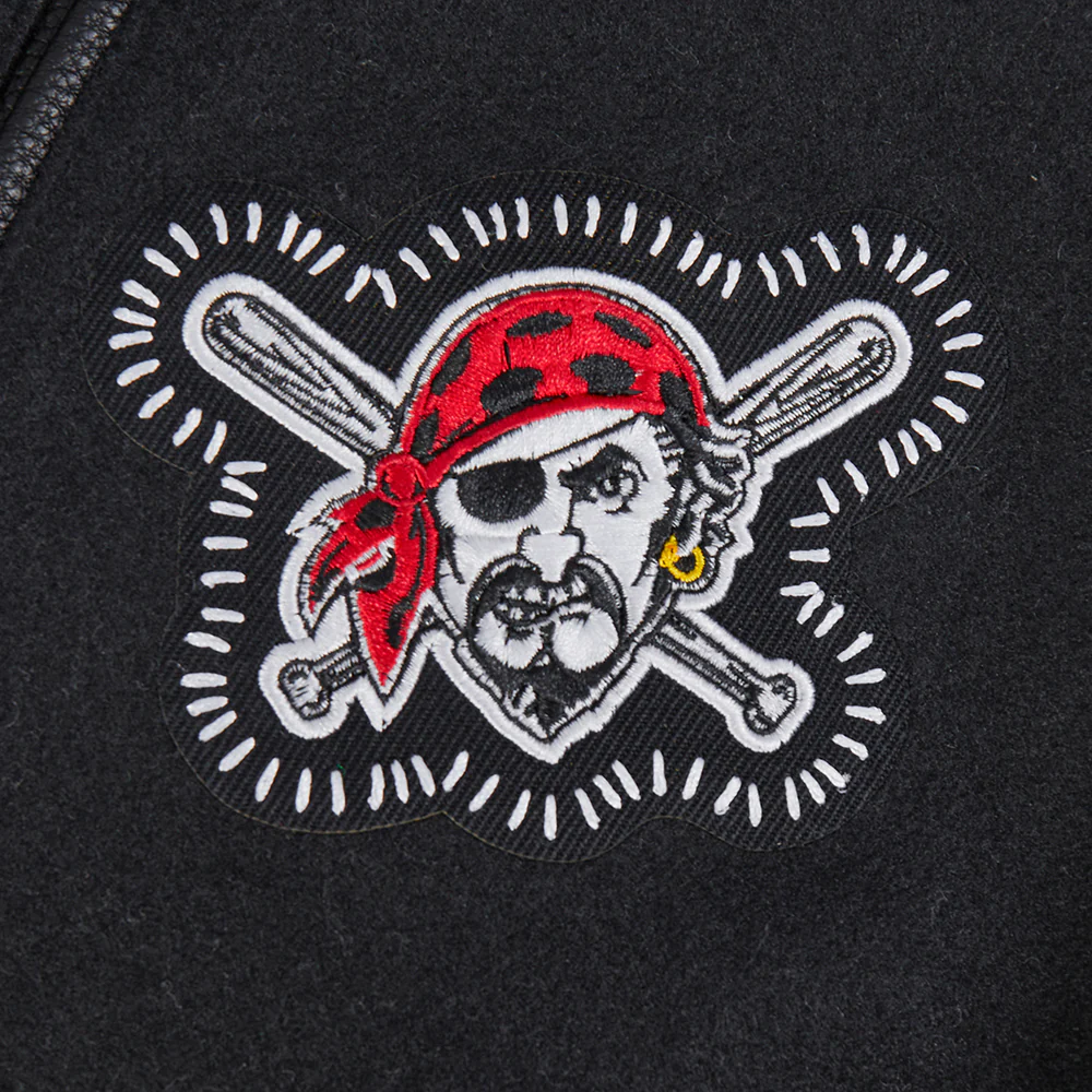 MLB PITTSBURGH PIRATES DIY PICK STITCH MEN'S RIB WOOL VARSITY JACKET (BLACK/YELLOW) - Image 7