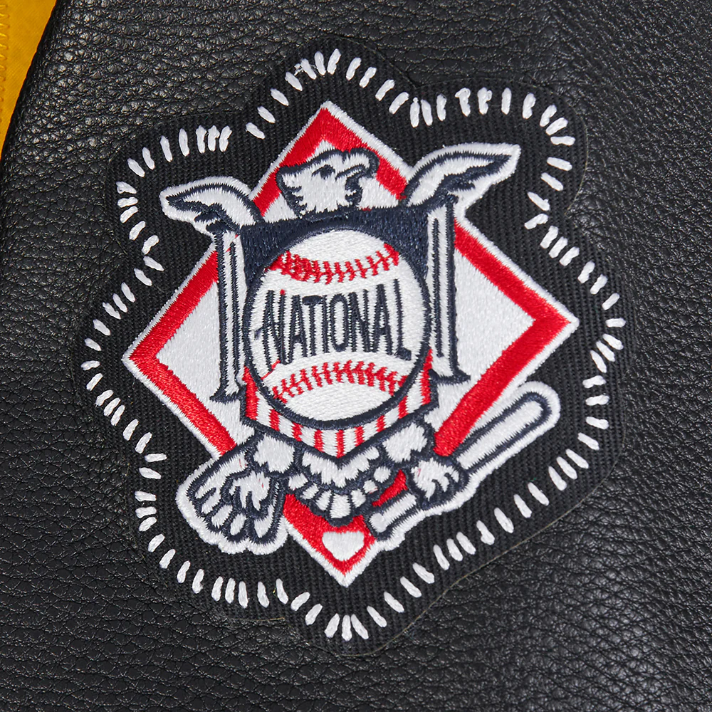 MLB PITTSBURGH PIRATES DIY PICK STITCH MEN'S RIB WOOL VARSITY JACKET (BLACK/YELLOW) - Image 9