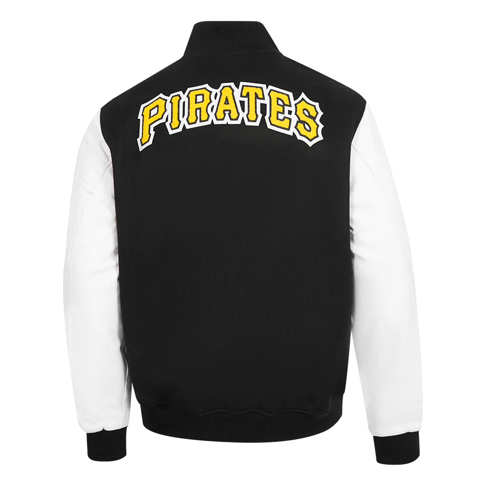 MLB PITTSBURGH PIRATES CLASSIC WOOL MEN'S VARSITY JACKET (BLACK/WHITE) - Image 3