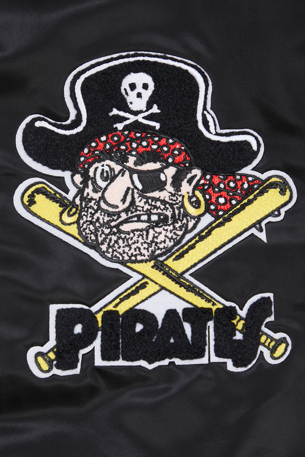 MLB PITTSBURGH PIRATES RETRO CLASSIC MEN'S RIB SATIN JACKET (BLACK/YELLOW) - Image 7