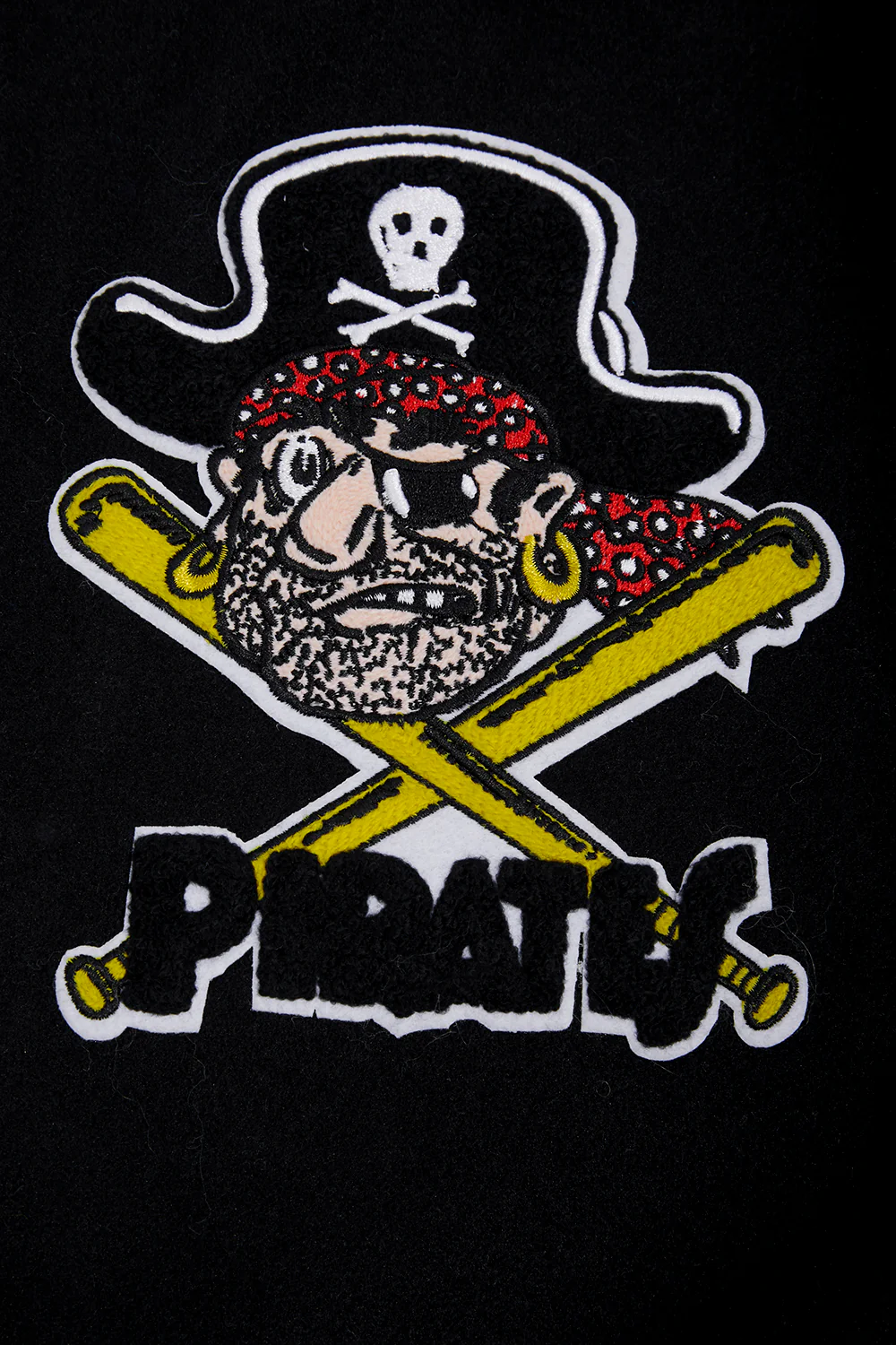 MLB PITTSBURGH PIRATES RETRO CLASSIC MEN'S RIB WOOL VARSITY JACKET (BLACK/YELLOW) - Image 6