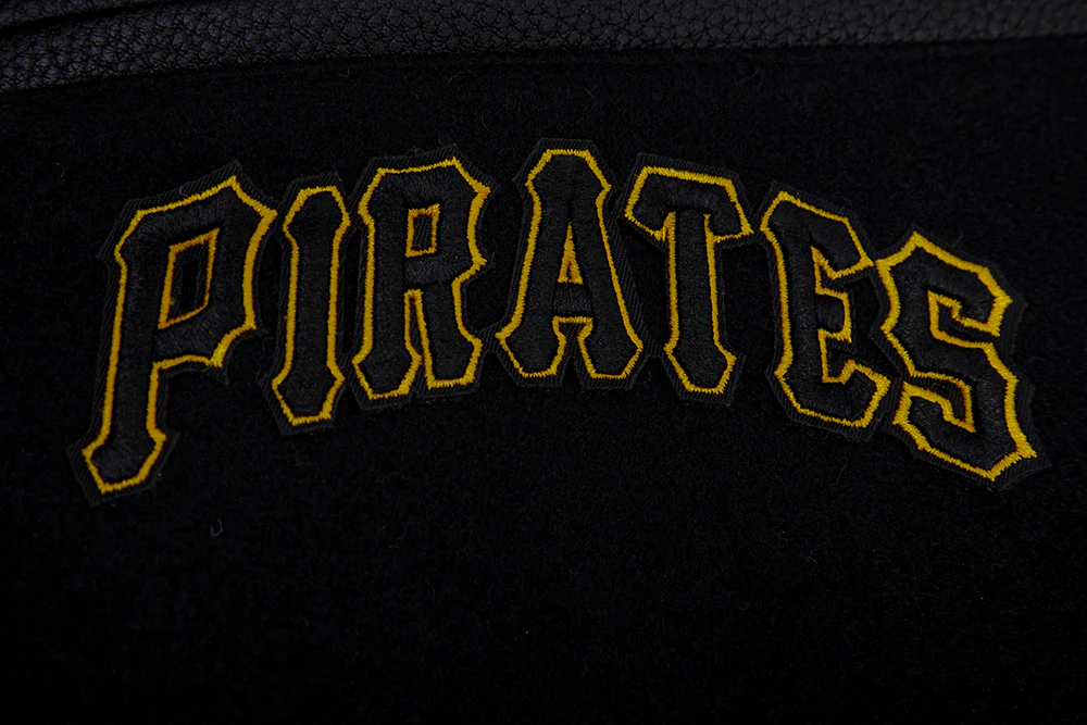 MLB PITTSBURGH PIRATES RETRO CLASSIC MEN'S RIB WOOL VARSITY JACKET (BLACK/YELLOW) - Image 7