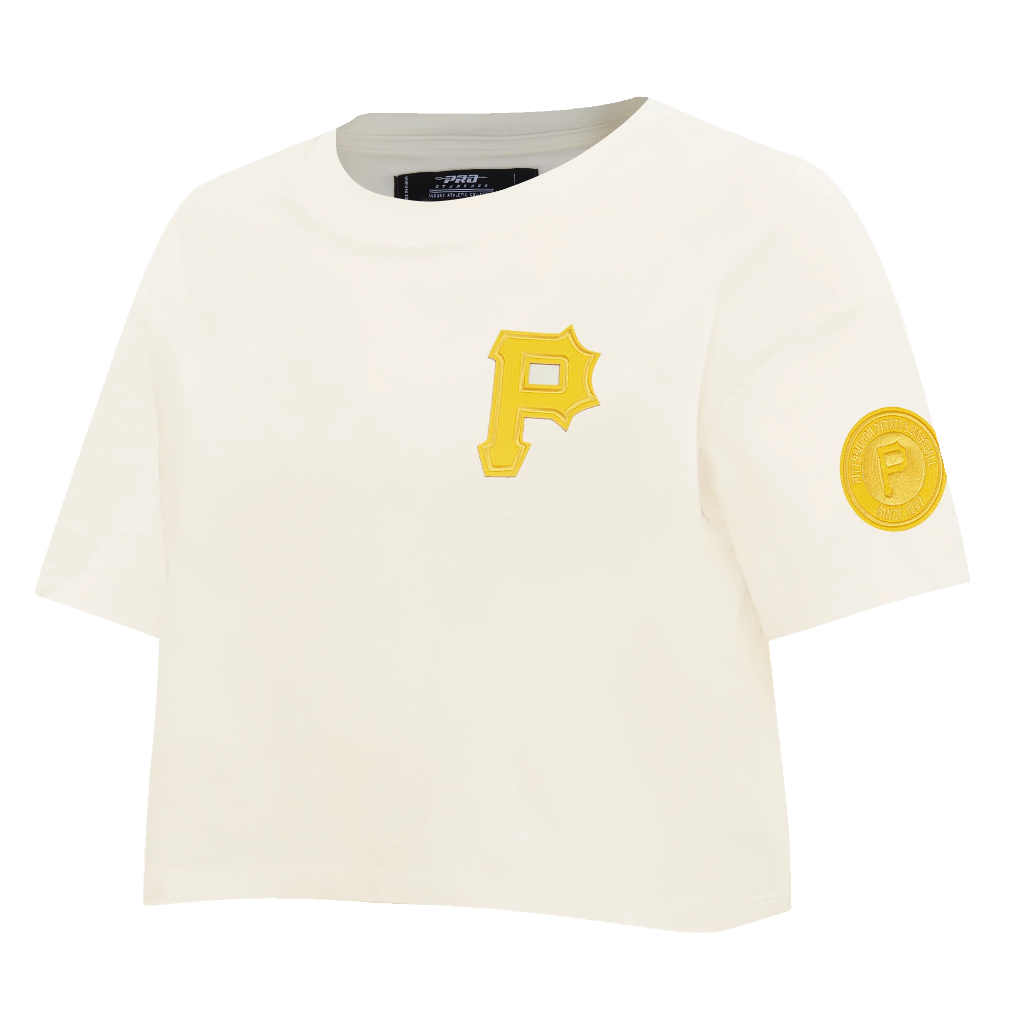 MLB PITTSBURGH PIRATES TRIPLE TONAL SINGLE JERSEY BOXY WOMEN'S TEE (EGGSHELL) - Image 2