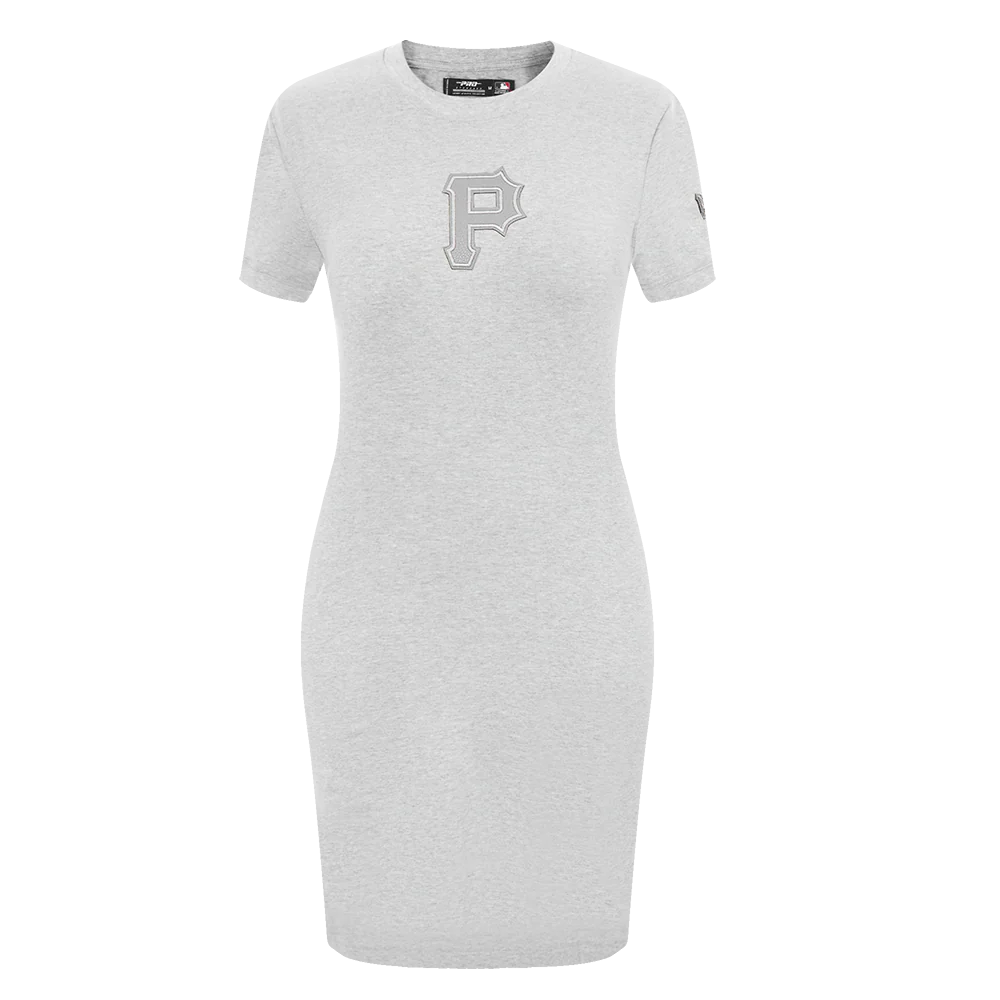 MLB PITTSBURGH PIRATES TRIPLE TONAL WOMEN'S BODYCON DRESS (HEATHER GREY)