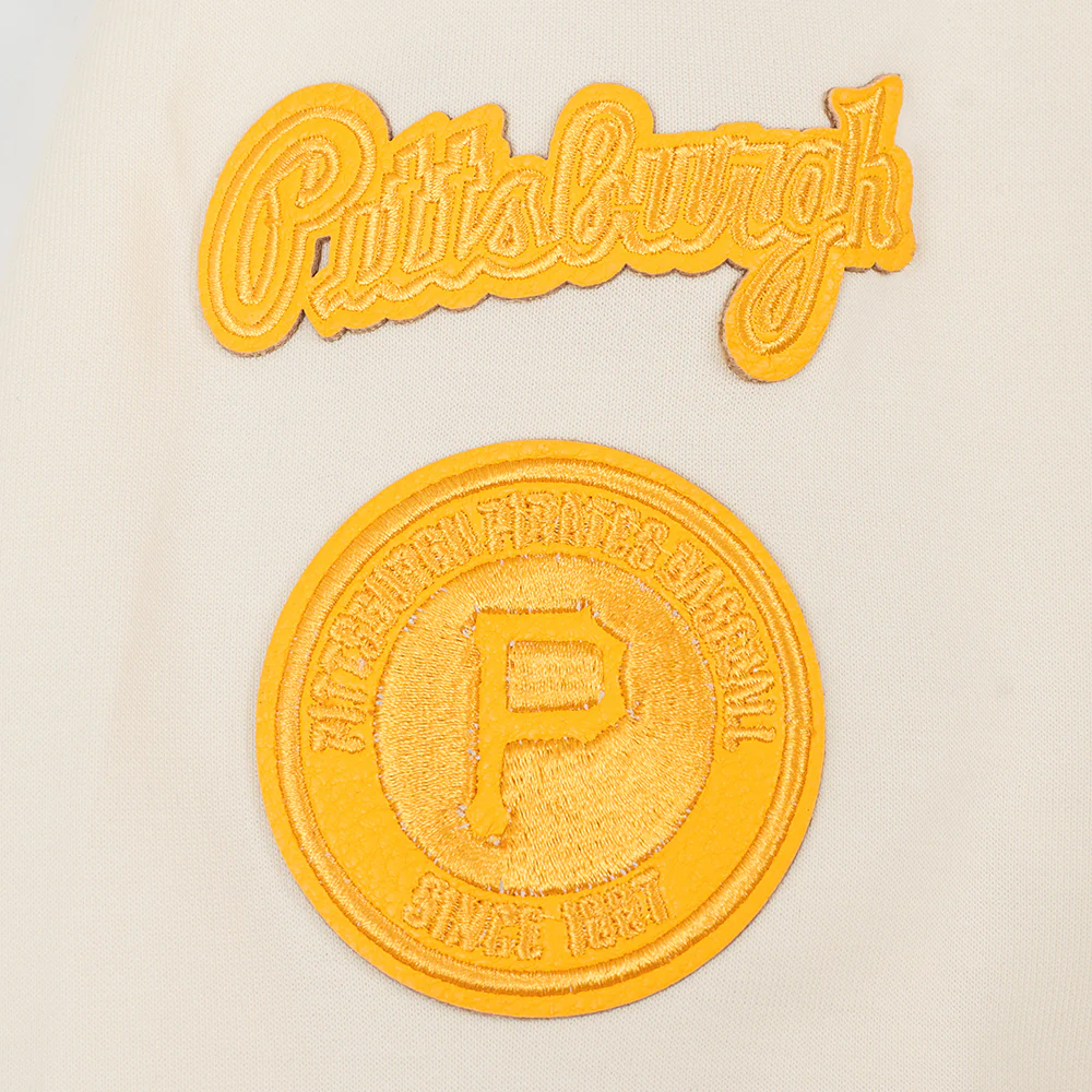 MLB PITTSBURGH PIRATES TRIPLE TONAL WOMEN'S DOUBLE KNIT FULL ZIP HOODIE (EGGSHELL) - Image 6