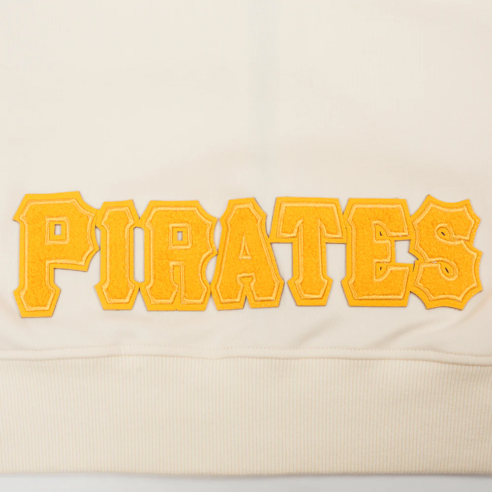 MLB PITTSBURGH PIRATES TRIPLE TONAL WOMEN'S DOUBLE KNIT FULL ZIP HOODIE (EGGSHELL) - Image 7