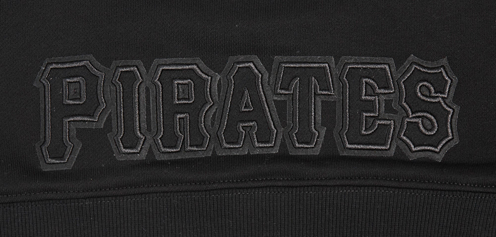 MLB PITTSBURGH PIRATES NEUTRAL WOMEN'S CROPPED PULLOVER HOODIE (BLACK) - Image 6