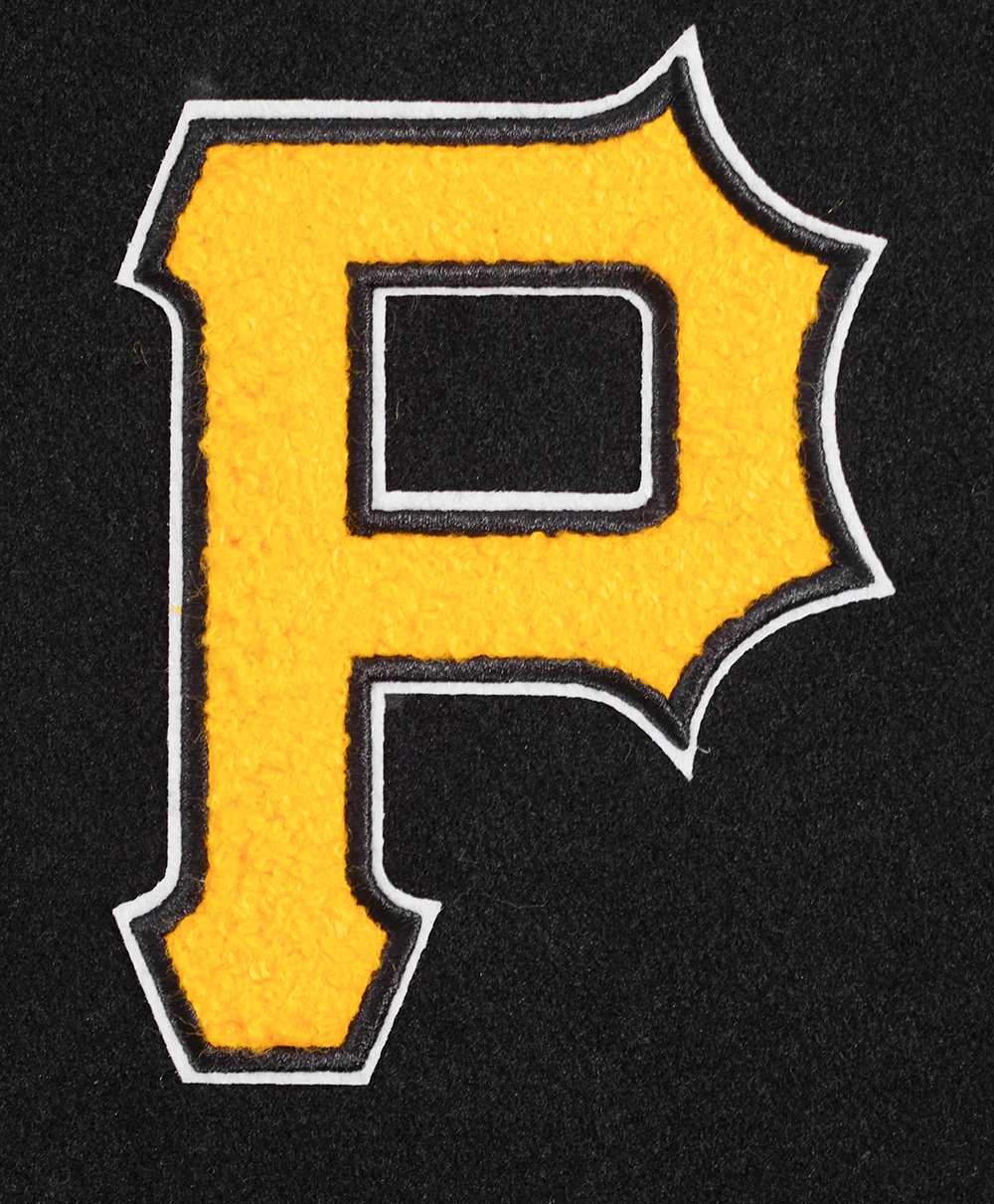 MLB PITTSBURGH PIRATES CLASSIC WOOL WOMEN'S VARSITY JACKET (BLACK/WHITE) - Image 5