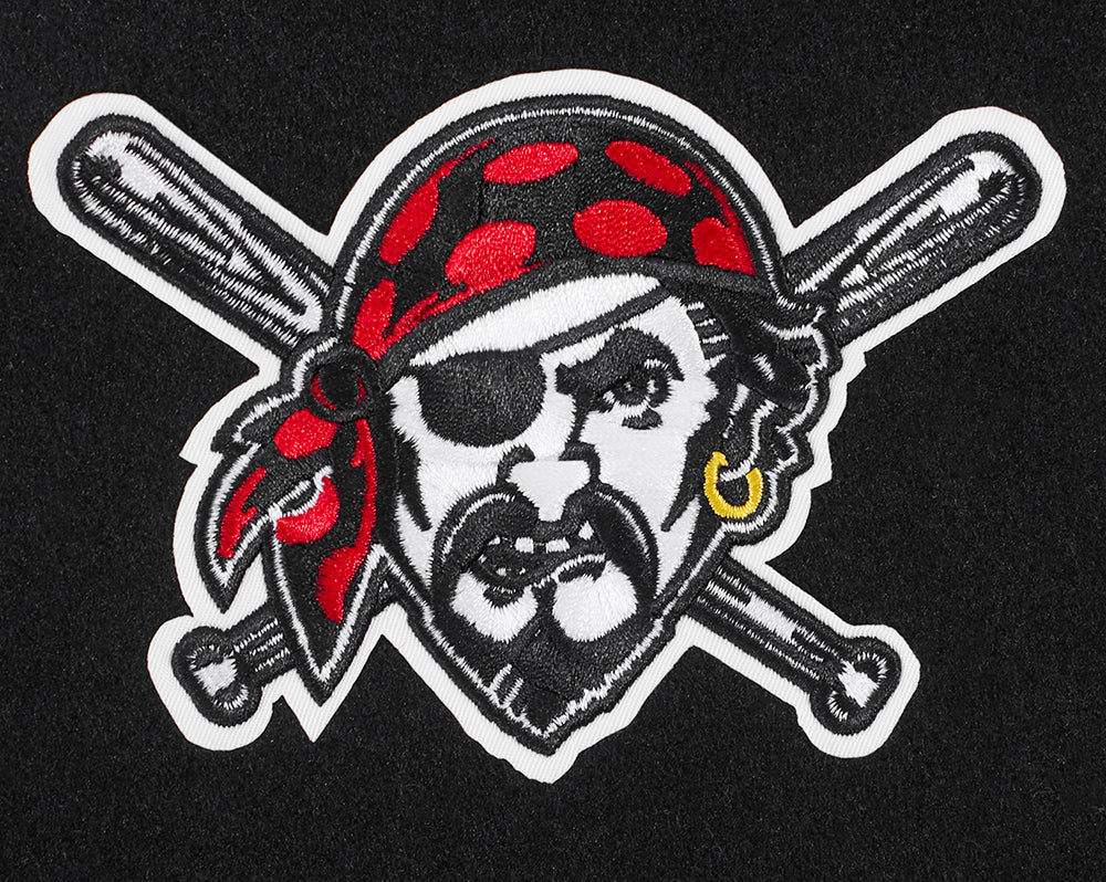 MLB PITTSBURG PIRATES CLASSIC WOMEN'S WOOL VARSITY JACKET (JET BLACK) - Image 6